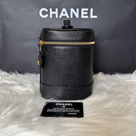 🖤🖤🖤Authentic Black CHANEL CC Stitch Vanity Caviar Handbag - Picture 7 of 15